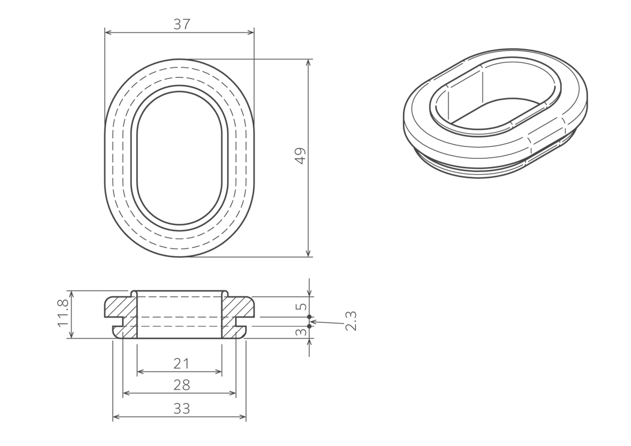 グロメット（異形）図面