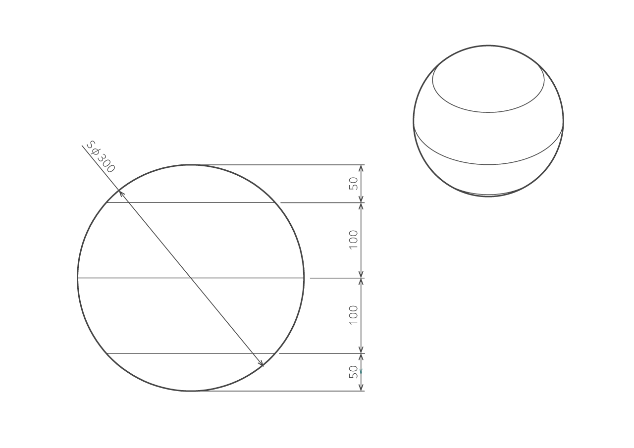 球 φ300 図面